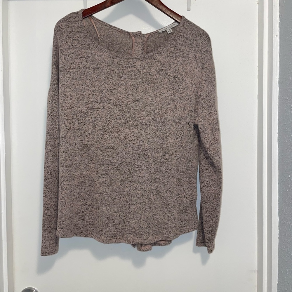 Green Envelope Long Sleeve Back Button Top